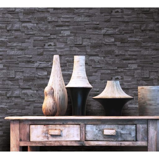 Erismann MIX Collection/Bestseller 02363-40  Natur palatégla kövek 3D szürke antracit fekete tapéta