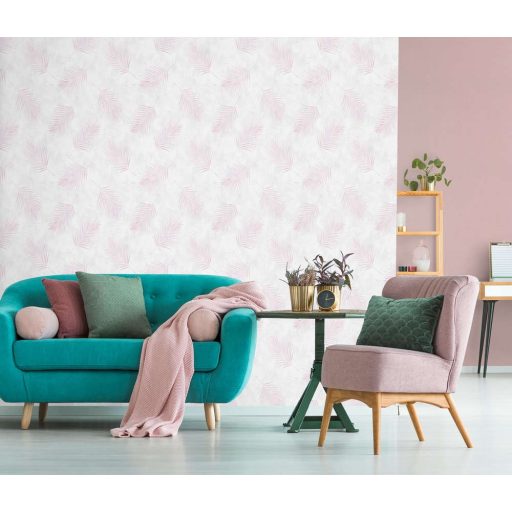 Erismann Fashion for Walls 02579-05 Natur botanikus pálmalevelek krém rózsaszín pink tapéta