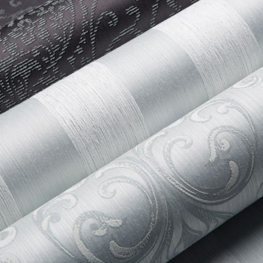 Klasszikus damaszt elegáns indaminta valódi textil szürke szürkészöld és ezüst tónus fénylő szemcsék tapéta