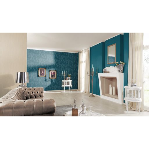 Erismann Fashion for Walls 3, 10004-19 Strukturált egyszínű türkiz csillogó hatás tapéta