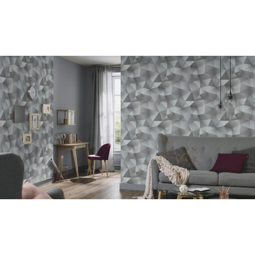 Erismann Fashion for Walls 3, 10004-47 Strukturált egyszínű szürke csillogó hatás tapéta