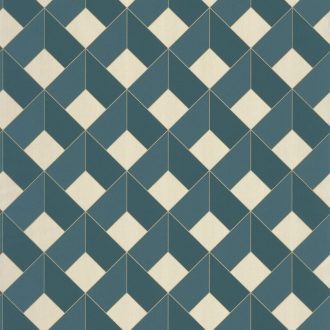   Térbeli illuzió - extrém mélységek háromdimenziós geometrikus motívum zöldeskék bézs arany tapéta