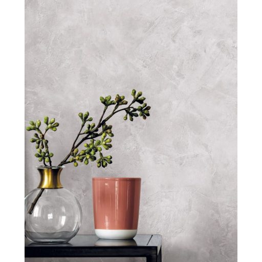 Valósághű megjelenésű nyers patinás vakolat/beton minta középszürke tónus tapéta