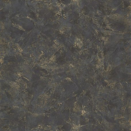 Valósághű megjelenésű nyers patinás vakolat/beton minta antracit/fekete és arany tónus fémes hatás tapéta