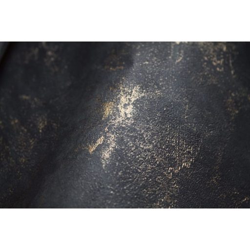 Valósághű megjelenésű nyers patinás vakolat/beton minta antracit/fekete és arany tónus fémes hatás tapéta