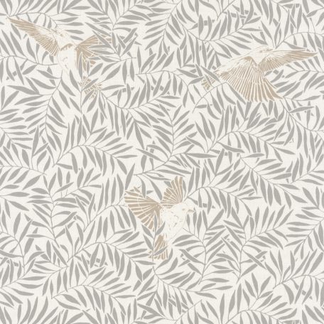  BIRDY Natur kis madarak levelek között krém bézs barna szürkésbézs tapéta