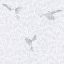 BIRDY Natur kis madarak levelek között fehér hűvös szürke ezüstszürke tapéta