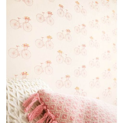 Sunny Day 100241017 DAISY  Romantikus régimódi kerékpárok bézs barna árnyalatok tapéta