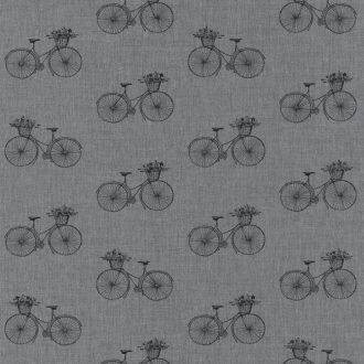 DAISY  Romantikus régimódi kerékpárok szürke és sötétszürke árnyalatok tapéta