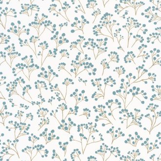   Caselio Sunny Day 100256032  POPPY Natur bimbózó pipacsok fehér kékeszöld arany tapéta