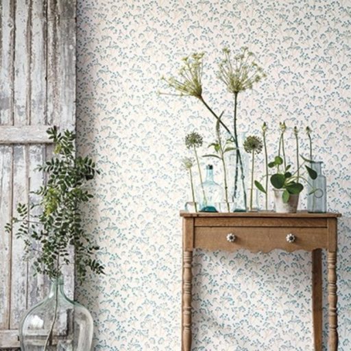 Caselio Sunny Day 100256032  POPPY Natur bimbózó pipacsok fehér kékeszöld arany tapéta