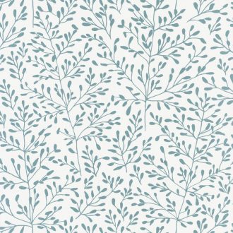   Caselio Sunny Day 100276066  LUCY Natur ágak levelek fehér kékeszöld tapéta