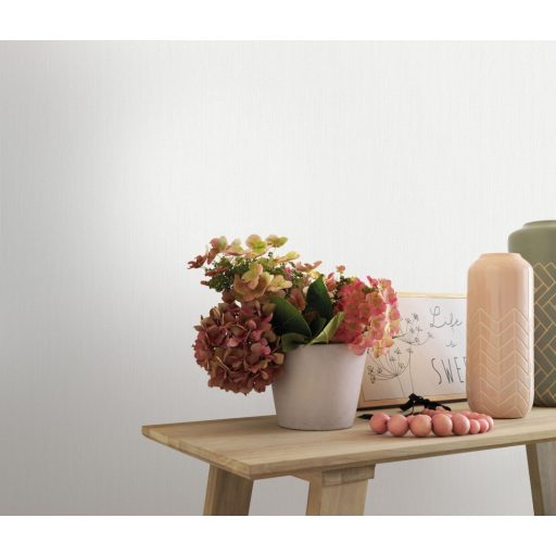 Erismann Fashion for Walls 3, 10028-01 Egyszínű enyhén hullámos vonalkázott struktúra törtfehér tapéta