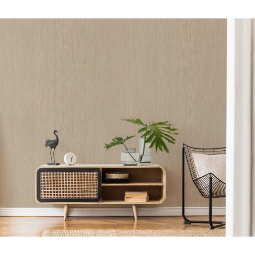 Erismann Fashion for Walls 3, 10028-30 Egyszínű enyhén hullámos vonalkázott struktúra bézsarany/arany tapéta