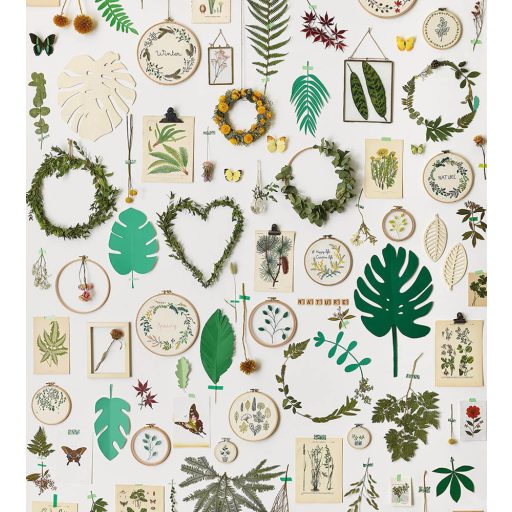 LA VIE EN GREEN by MARIE CLAIRE Natur Vintage természeti falikép fehér zöld szines falpanel