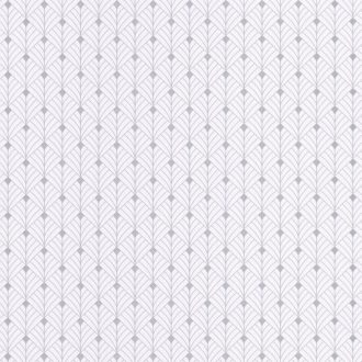 Mistinguett Geometrikus rombuszminta hűvös fehér halvány szürke csillogó ezüst tapéta