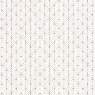 Mistinguett Geometrikus rombuszminta krémfehér bézs csillogó arany tapéta