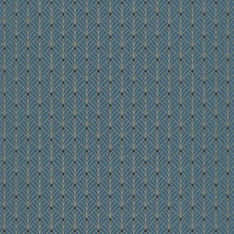  Mistinguett Geometrikus rombuszminta kékeszöld csillogó arany tapéta