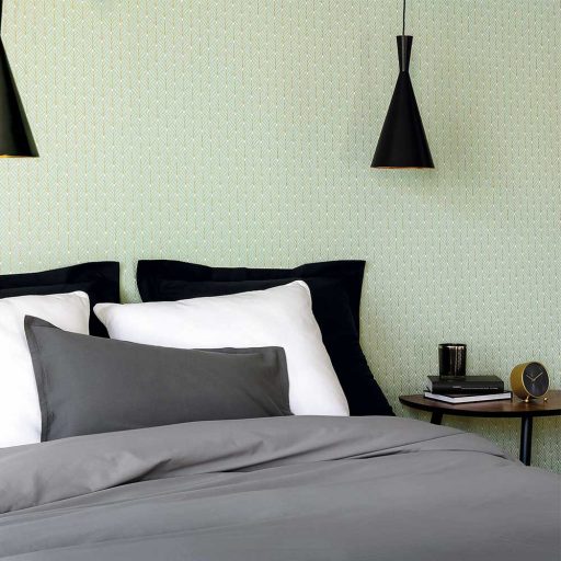 Mistinguett Geometrikus rombuszminta világoszöld csillogó arany tapéta