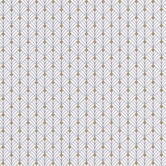 Mistinguett Geometrikus rombuszminta hűvös fehér barna csillogó arany tapéta