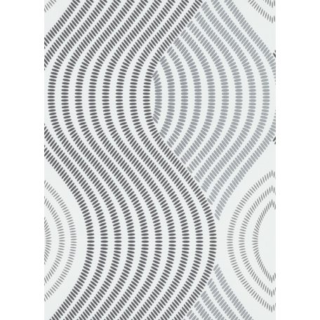 Erismann Fashion for Walls 10045-10 Grafikus nagyformátumú hullámminta fehér szürke fekete ezüst csillogó hatás tapéta