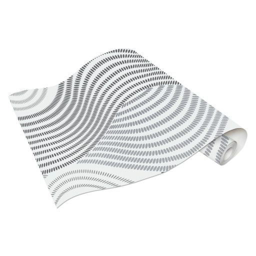 Erismann Fashion for Walls 10045-10 Grafikus nagyformátumú hullámminta fehér szürke fekete ezüst csillogó hatás tapéta