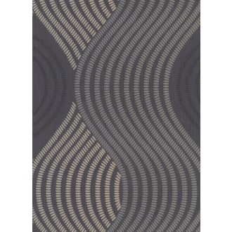   Erismann Fashion for Walls 10045-15 Grafikus nagyformátumú hullámminta szürke fekete ezüst csillogó hatás tapéta
