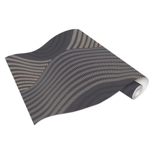 Erismann Fashion for Walls 10045-15 Grafikus nagyformátumú hullámminta szürke fekete ezüst csillogó hatás tapéta