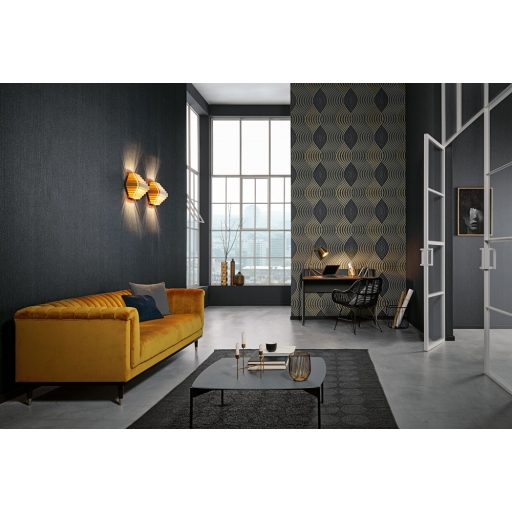 Erismann Fashion for Walls 10045-15 Grafikus nagyformátumú hullámminta szürke fekete ezüst csillogó hatás tapéta