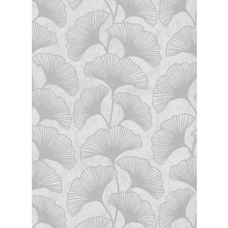   Erismann Carat 10064-31 Natur gingko levelek krémszürke ezüst csilámló mintafelület tapéta