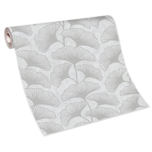 Erismann Carat 10064-31 Natur gingko levelek krémszürke ezüst csilámló mintafelület tapéta