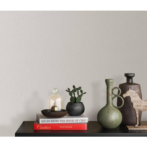 Egyszínű strukturált minta finom szálakkal szürkésfehér/krémszürke tónus tapéta