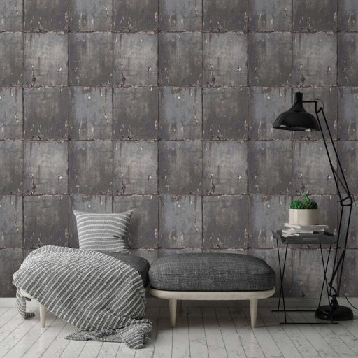 Erismann Instawalls 2, 10084-10 Ipari design fal betonlapokból szürke ezüst barna tapéta