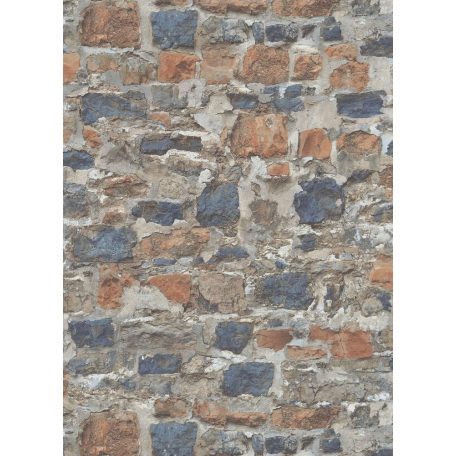 Erismann Instawalls 2, 10092-04 Ipari design természetes kőfal minta bézs barna szürke narancs kék tapéta