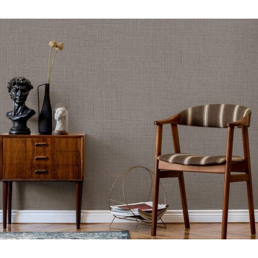 Erismann Luna 2/Flora 10099-48 Natur Egyszínú strukturált szövetmintás szürke szürkésbarna fekete tapéta