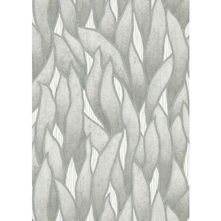Erismann Spotlight 10104-10 Natur Stilizált levélmintázat fehér szürke árnyalatok ezüst tapéta