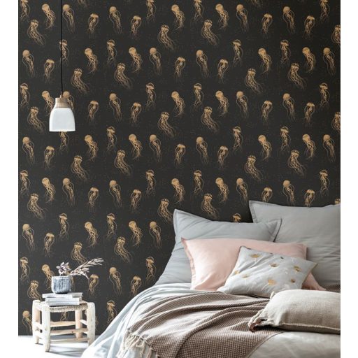 Caselio Moonlight 101042095  Natur medúzák fekete arany tapéta