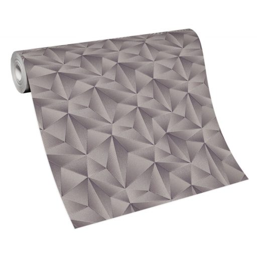 Erismann Spotlight 10106-34 Geometrikus Grafikus Expresszív háromszögek mintája 3D szürke lilás szürke ezüst tapéta