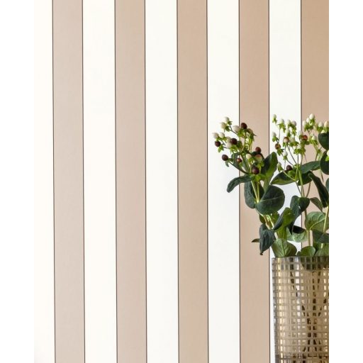 Minimalista és stílusos csíkos design arany vonallal kiemelve fehér bézs és arany tónus tapéta