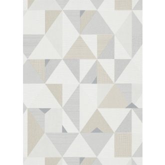   Változatos formák és struktúrák geometriai mintája törtfehér bézs szürke és sötétszürke tónus tapéta