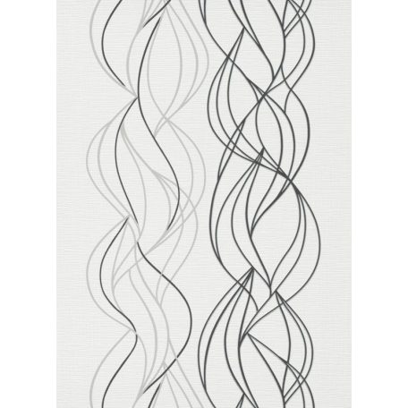Erismann Novara 10120-34  Grafikus Hullámminta fehér szürke fekete tapéta