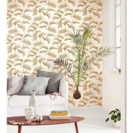 Moonlight 101250020 Natur trópusi pálmaliget pálmalevelek fehér arany tapéta