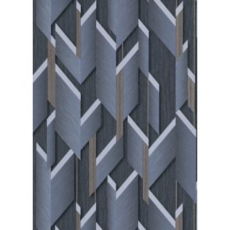   Erismann Fashion for Walls 2 by GMK 10145-08 Design Ipari formatervezés 3D szálcsiszolt nemes fényű felület acélkék szürke barna tapéta