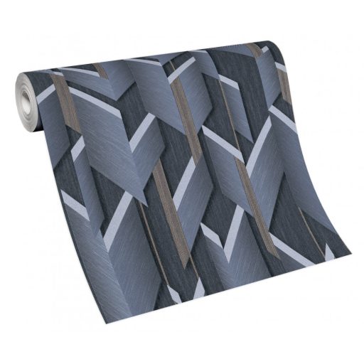 Erismann Fashion for Walls 2 by GMK 10145-08 Design Ipari formatervezés 3D szálcsiszolt nemes fényű felület acélkék szürke barna tapéta