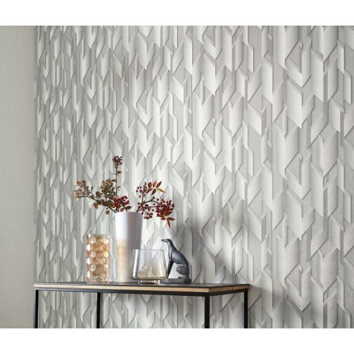 Erismann Fashion for Walls 2 by GMK 10145-31 Design Ipari formatervezés 3D szálcsiszolt nemes fényű felület szürke/acélszürke fehérezüst tapéta