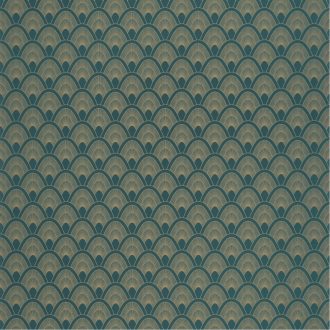  trópusi madár stilizált tollazata sötét zöldeskék arany fémes csillogó fény tapéta