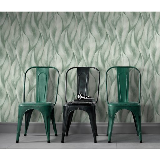 Erismann Fashion for Walls 2 by GMK 10148-07 Natur Design nagyformátumú stilizált levelek zöld fehér csillogó hatás tapéta