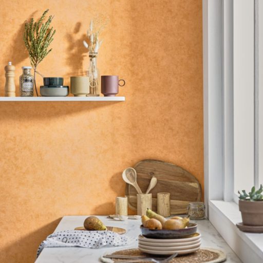 Betonhatású enyhén texturált minta gyönyörű effektek narancssárga tónus tapéta