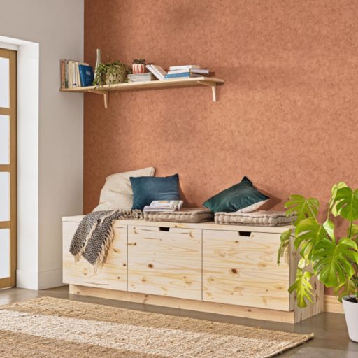 Betonhatású enyhén texturált minta gyönyörű effektek barna/téglaszín tónus tapéta