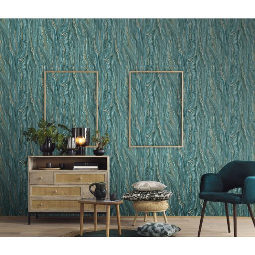 Erismann ELLE Decoration 10149-36 Natur karakteres márványminta zöld kék arany tapéta